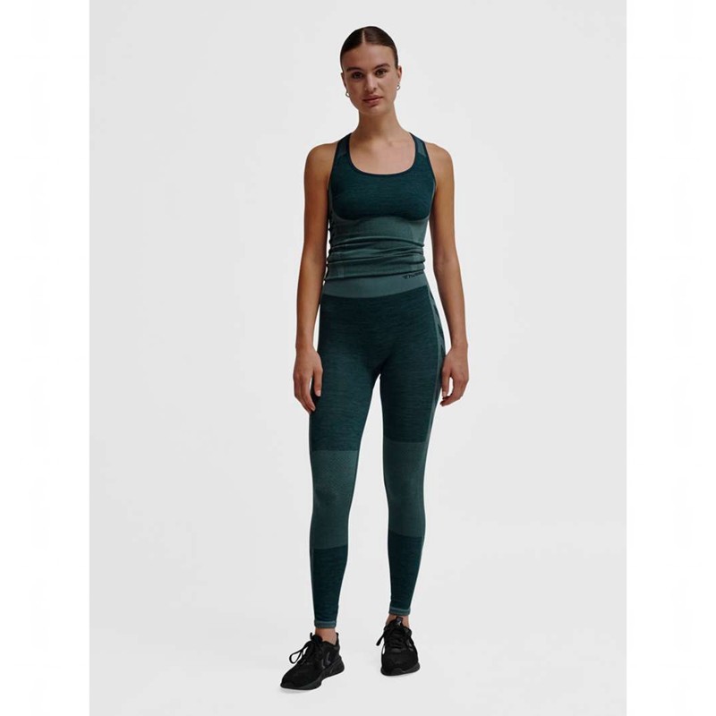 Hummel Clea Seamless Mid Waist Strumpfhose Damen Grün | 978668-274