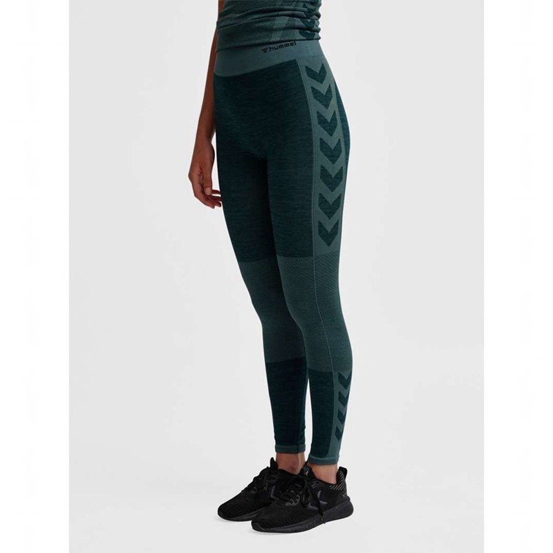 Hummel Clea Seamless Mid Waist Strumpfhose Damen Grün | 978668-274