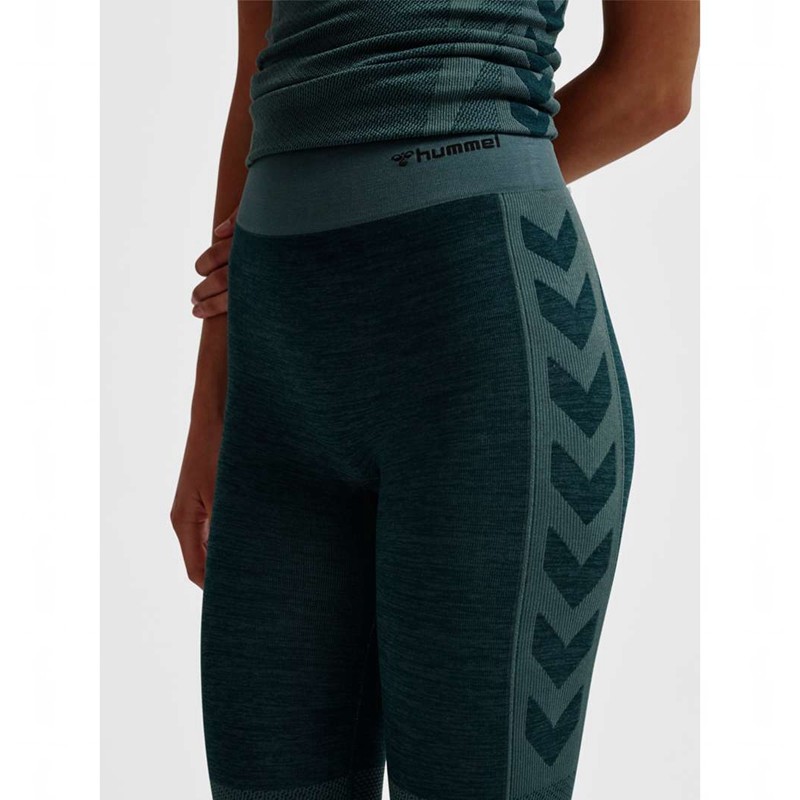 Hummel Clea Seamless Mid Waist Strumpfhose Damen Grün | 978668-274