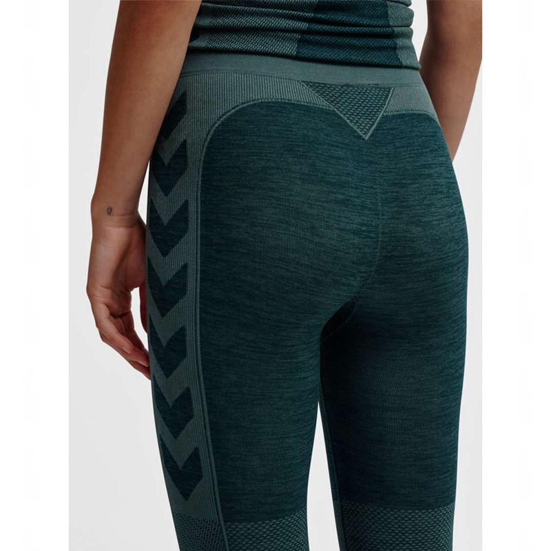 Hummel Clea Seamless Mid Waist Strumpfhose Damen Grün | 978668-274