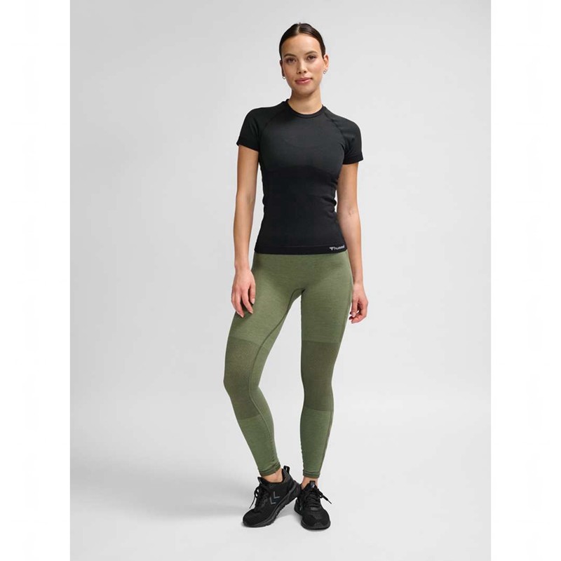 Hummel Clea Seamless Tight Hoodie Damen Schwarz | 837165-430