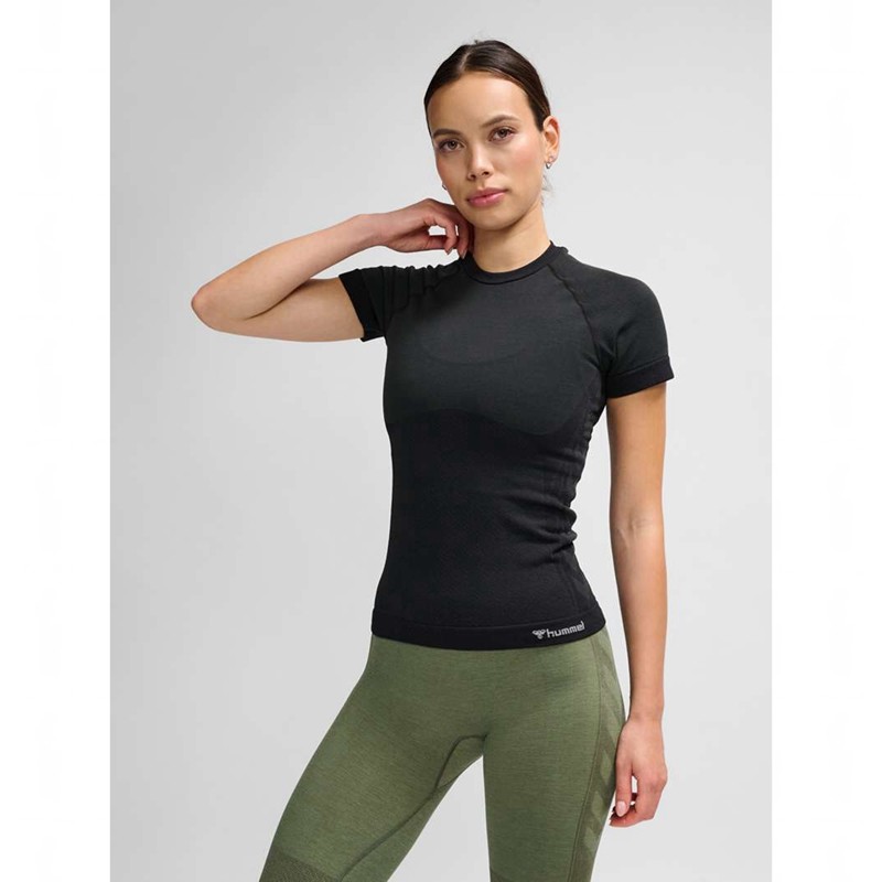 Hummel Clea Seamless Tight Hoodie Damen Schwarz | 837165-430