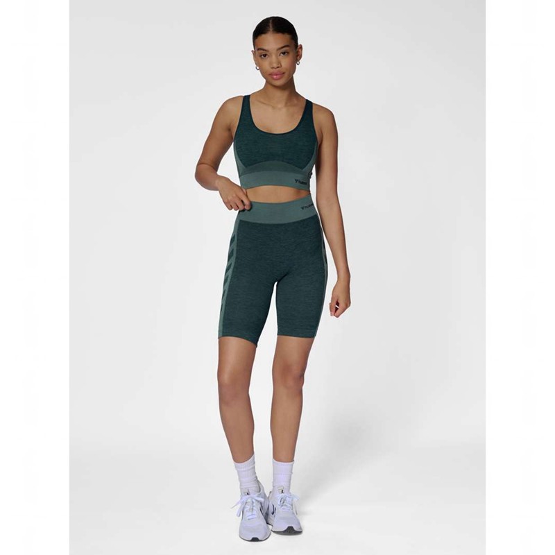 Hummel Clea Seamless Top Sport BH Damen Grün | 985021-067