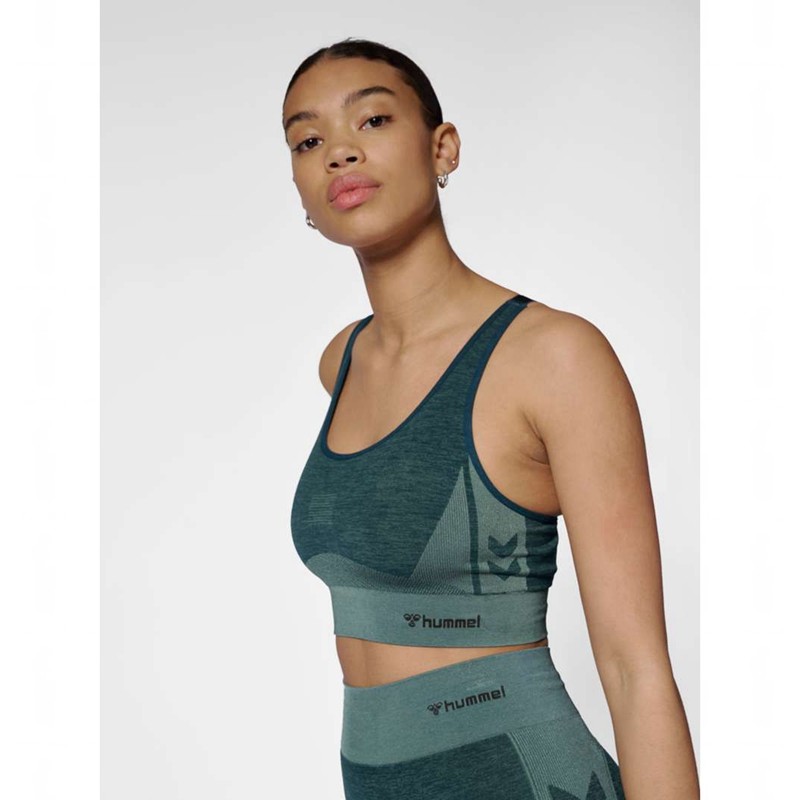 Hummel Clea Seamless Top Sport BH Damen Grün | 985021-067