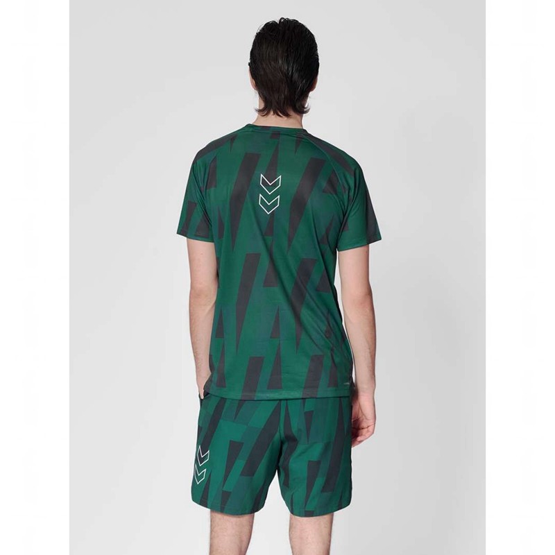 Hummel Court Aop Light Weight T-shirts Herren Grün | 174188-244