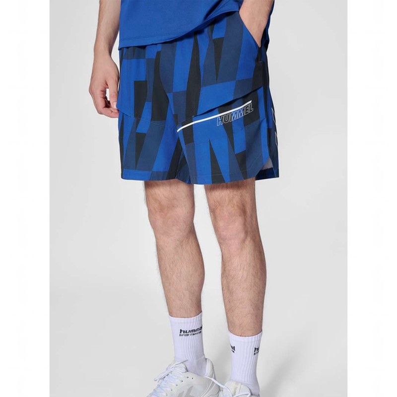 Hummel Court Aop Pocket Kurze Hose Herren Blau | 383310-490