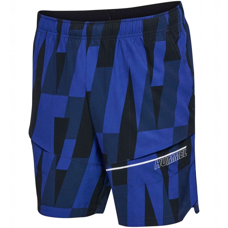 Hummel Court Aop Pocket Kurze Hose Herren Blau | 383310-490