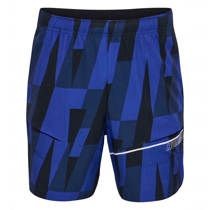 Hummel Court Aop Pocket Kurze Hose Herren Blau | 383310-490