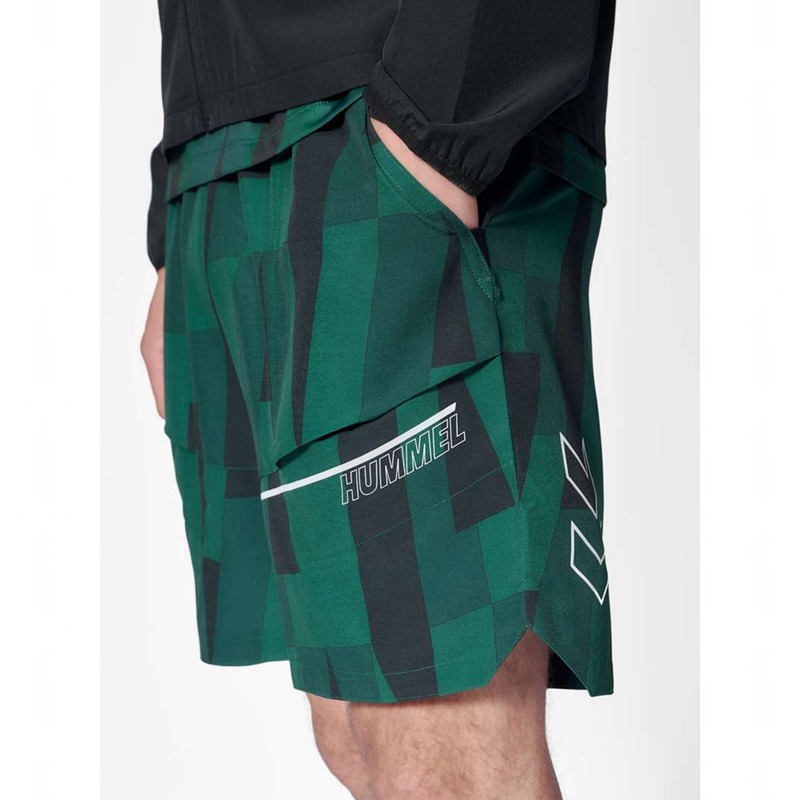 Hummel Court Aop Pocket Kurze Hose Herren Grün | 691717-888