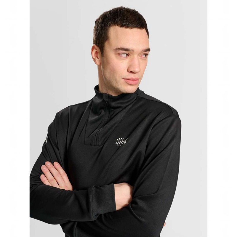 Hummel Court Half Zip L/S Sweatshirt Herren Schwarz | 756383-794