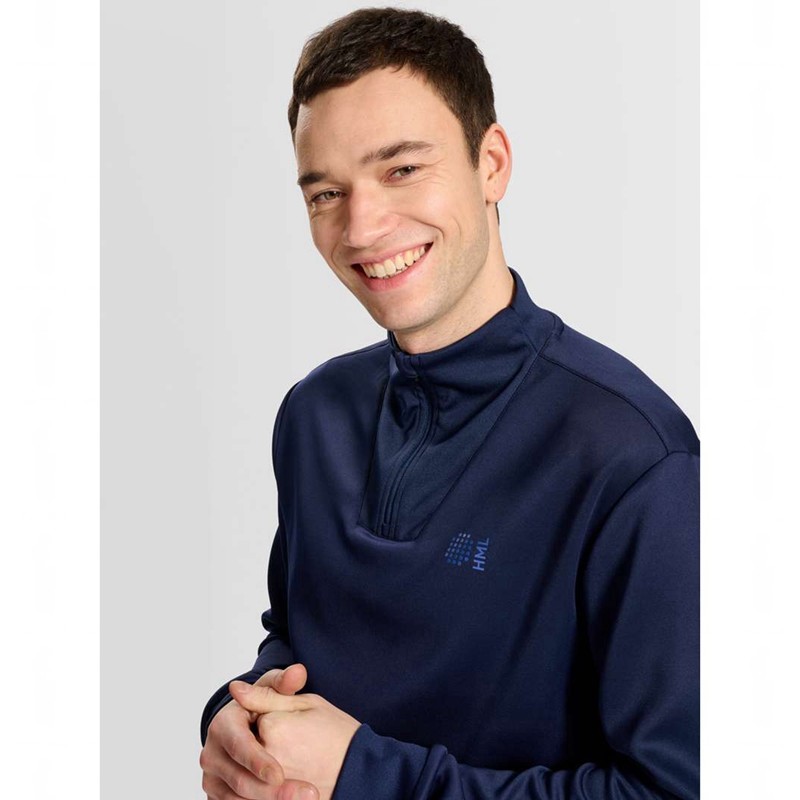 Hummel Court Half Zip L/S Sweatshirt Herren Navy | 468047-514