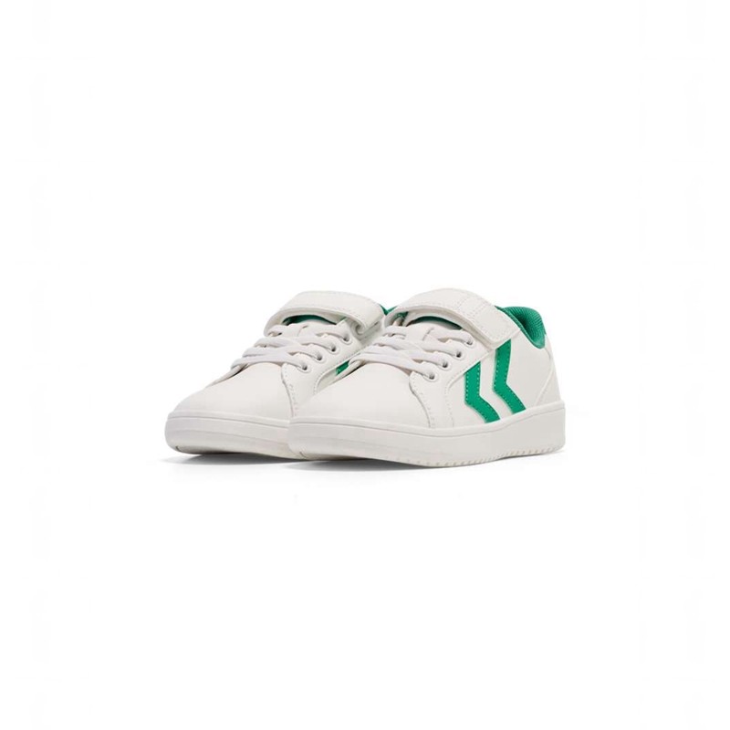 Hummel Derby Court Jr Sneakers Kinder Grün | 038078-760