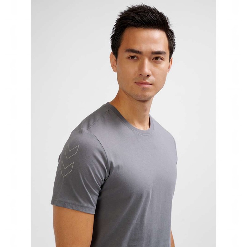 Hummel Elemental Chevron Cotton T-shirts Herren Grau | 492064-314