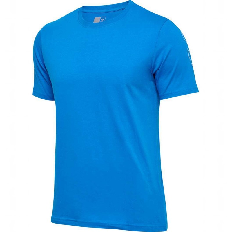 Hummel Elemental Chevron Cotton T-shirts Herren Blau | 843316-365