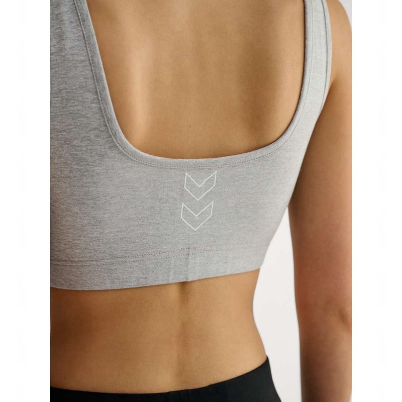Hummel Elemental Cotton Top Sport BH Damen Grau | 839644-512