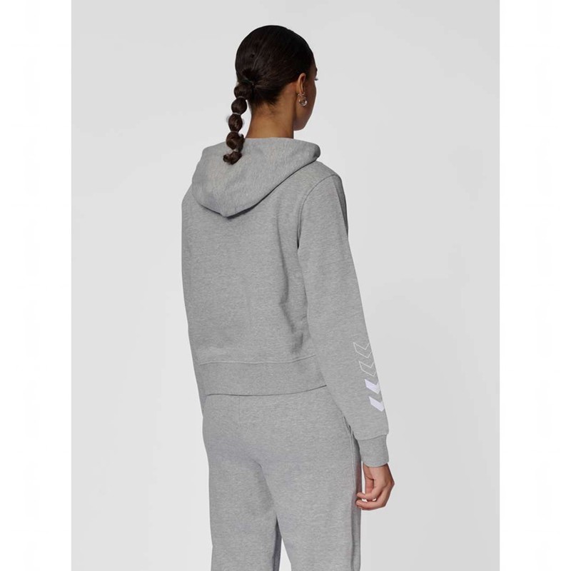 Hummel Elemental Short Hoodie Damen Grau | 235203-983