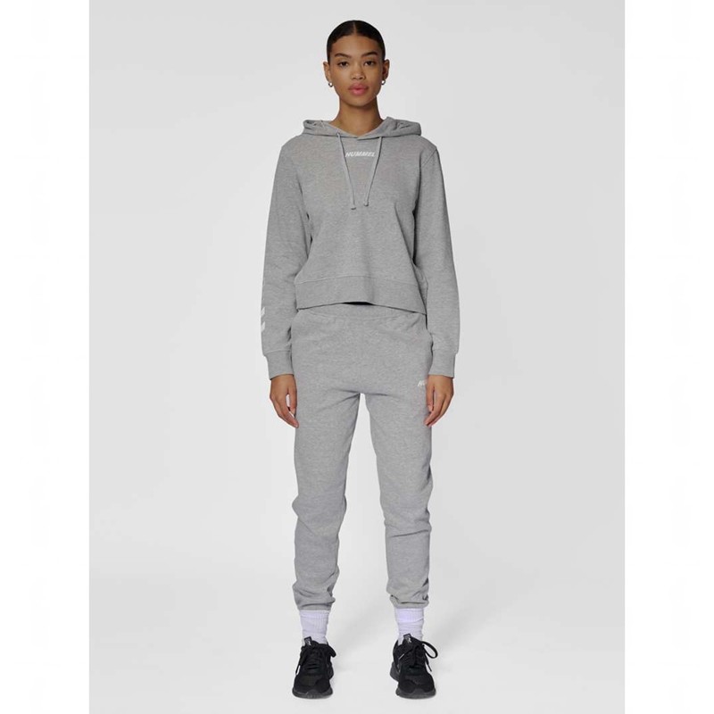 Hummel Elemental Short Hoodie Damen Grau | 235203-983