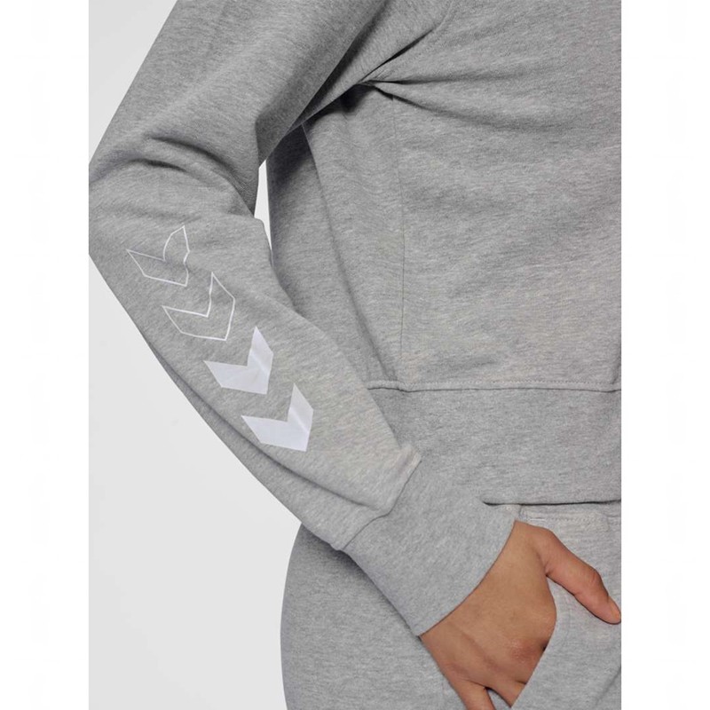 Hummel Elemental Short Hoodie Damen Grau | 235203-983