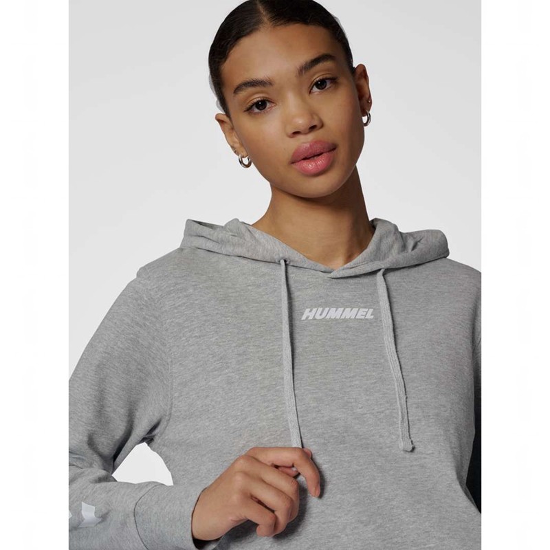 Hummel Elemental Short Hoodie Damen Grau | 235203-983