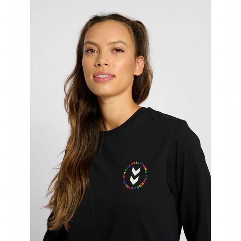 Hummel Everything Nothing Ls T-shirts Damen Schwarz | 088080-360