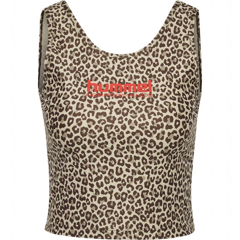 Hummel Fast Cropped Tanktop Damen Leopard | 003606-153