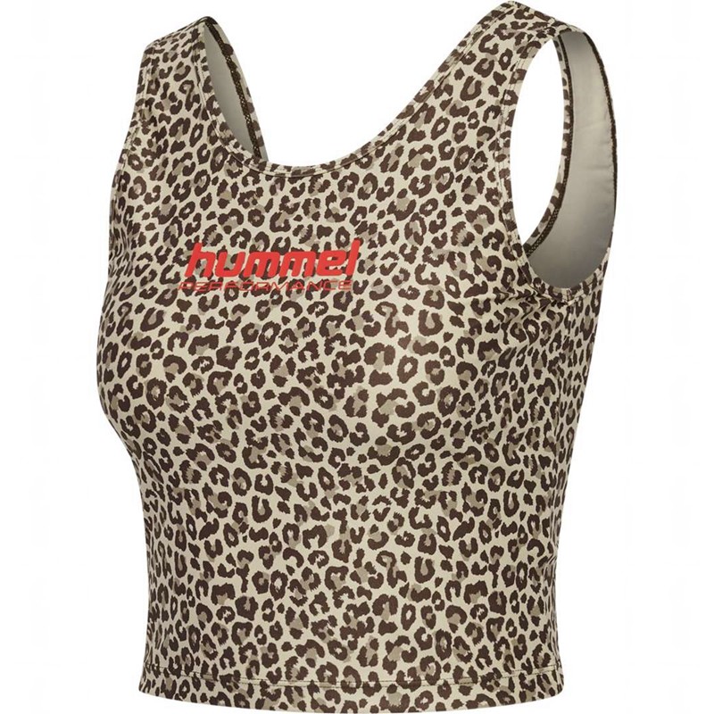 Hummel Fast Cropped Tanktop Damen Leopard | 003606-153