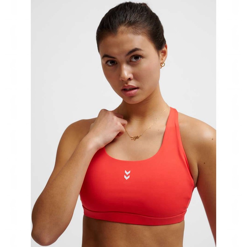 Hummel Fast Impact Strap Sport BH Damen Rot | 689168-098