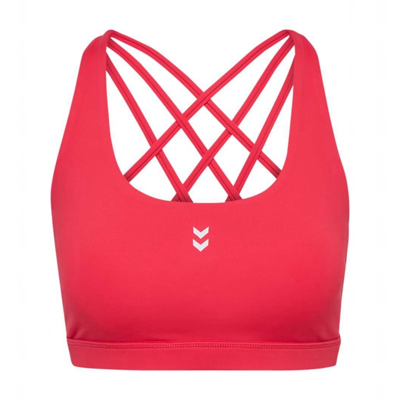 Hummel Fast Impact Strap Sport BH Damen Rot | 689168-098