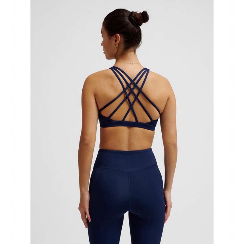 Hummel Fast Impact Strap Sport BH Damen Navy | 139024-678