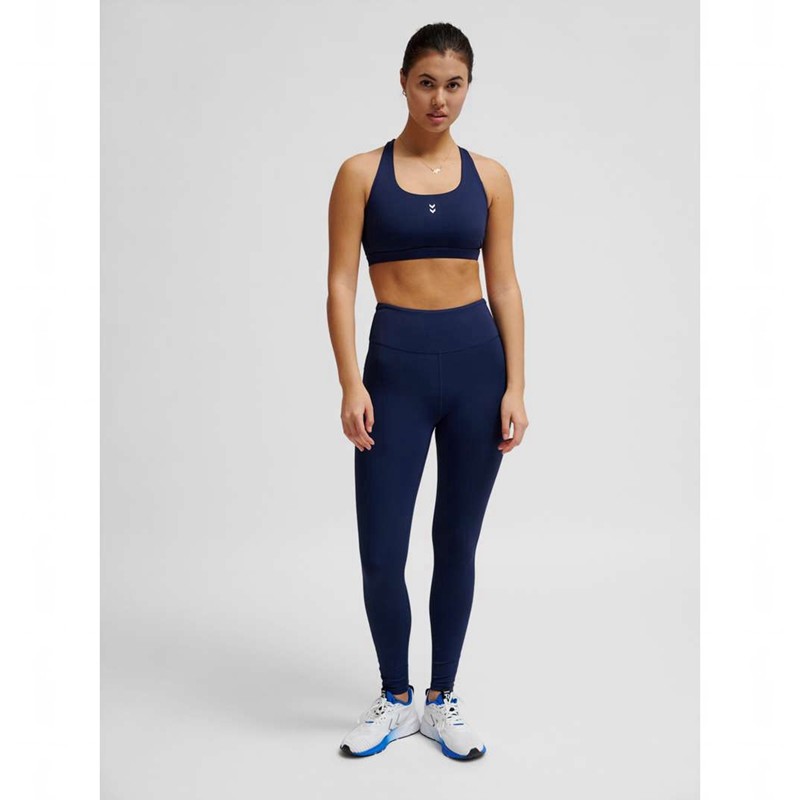 Hummel Fast Impact Strap Sport BH Damen Navy | 139024-678