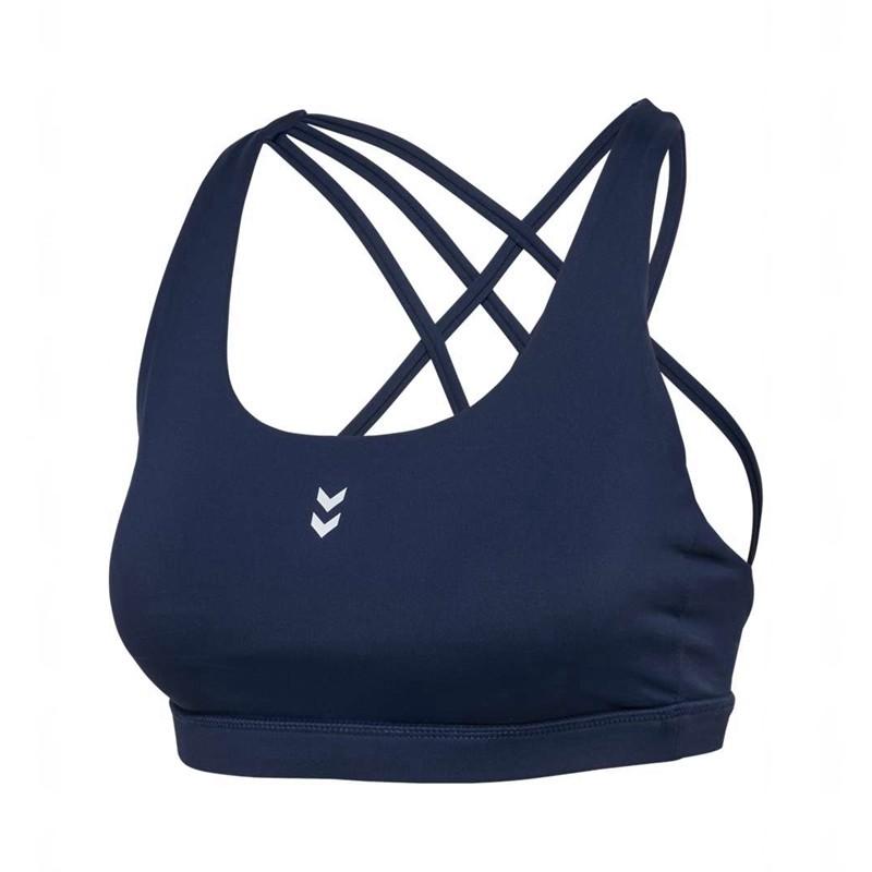 Hummel Fast Impact Strap Sport BH Damen Navy | 139024-678