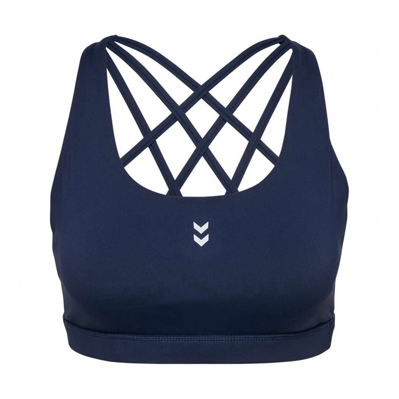 Hummel Fast Impact Strap Sport BH Damen Navy | 139024-678