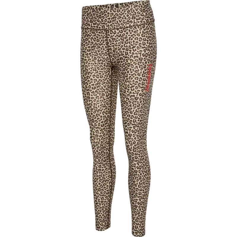 Hummel Fast Mid Waist Strumpfhose Damen Leopard | 935430-155
