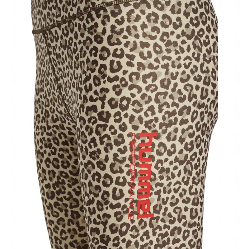 Hummel Fast Mid Waist Strumpfhose Damen Leopard | 935430-155