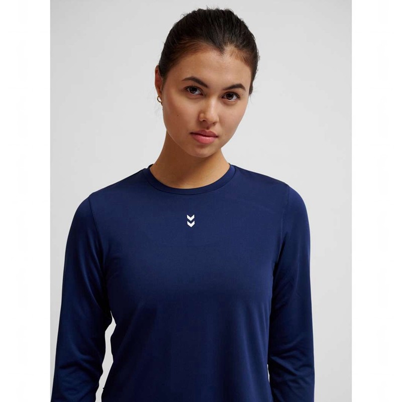 Hummel Fast W L/S T-shirts Damen Navy | 401085-778