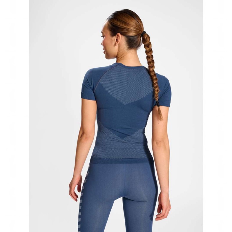 Hummel First Seamless Jersey S/S W T-shirts Damen bljue | 132574-066