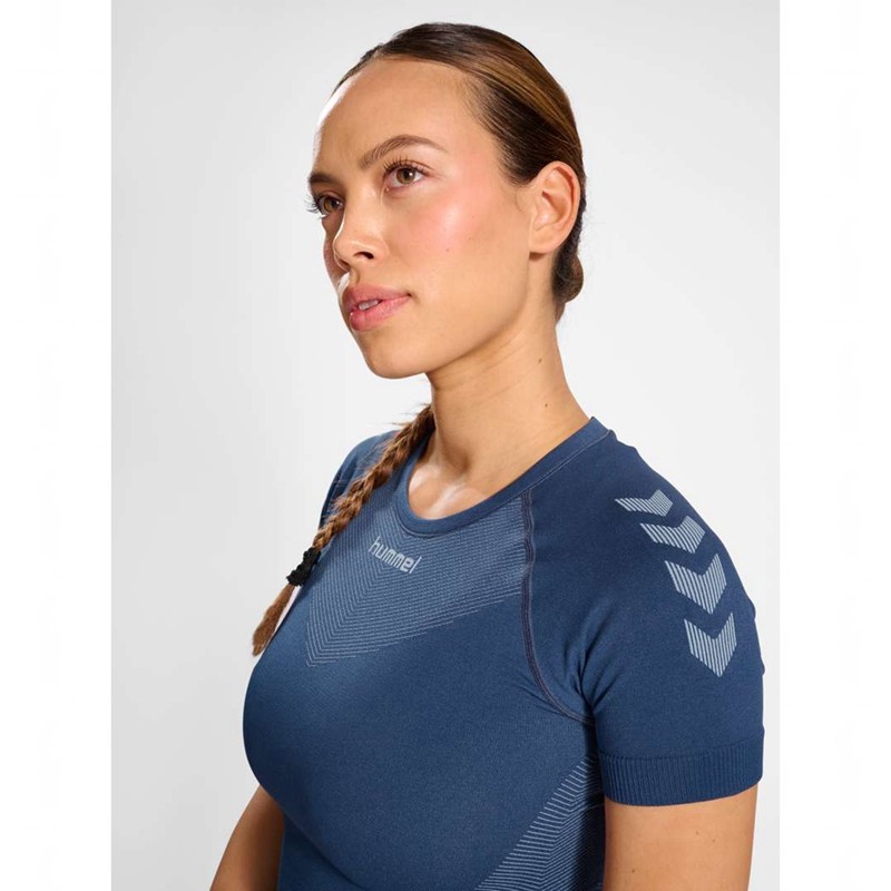 Hummel First Seamless Jersey S/S W T-shirts Damen bljue | 132574-066