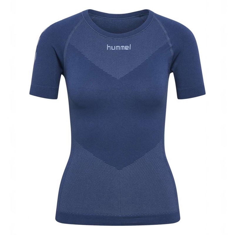 Hummel First Seamless Jersey S/S W T-shirts Damen bljue | 132574-066