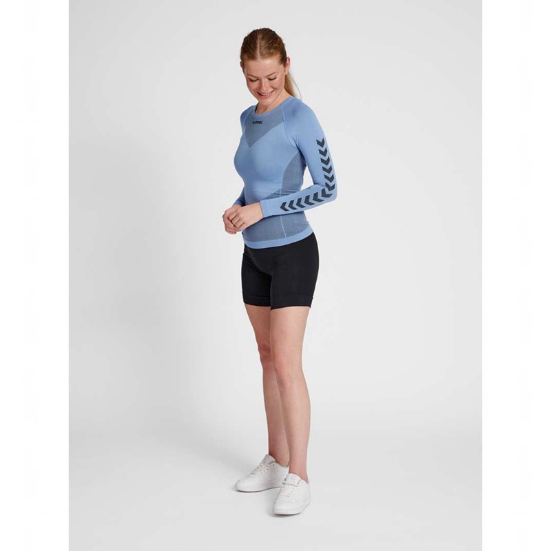 Hummel First Seamless L/S W Grundschicht Damen Blau | 312608-018