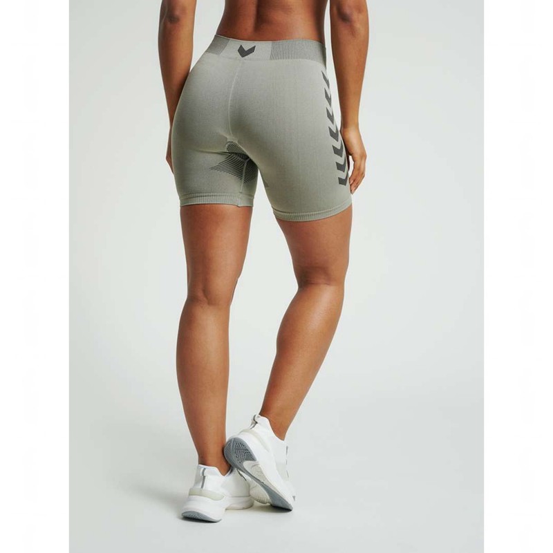 Hummel First Seamless Tr Sht Tigh W Hoodie Damen Grau | 514451-865