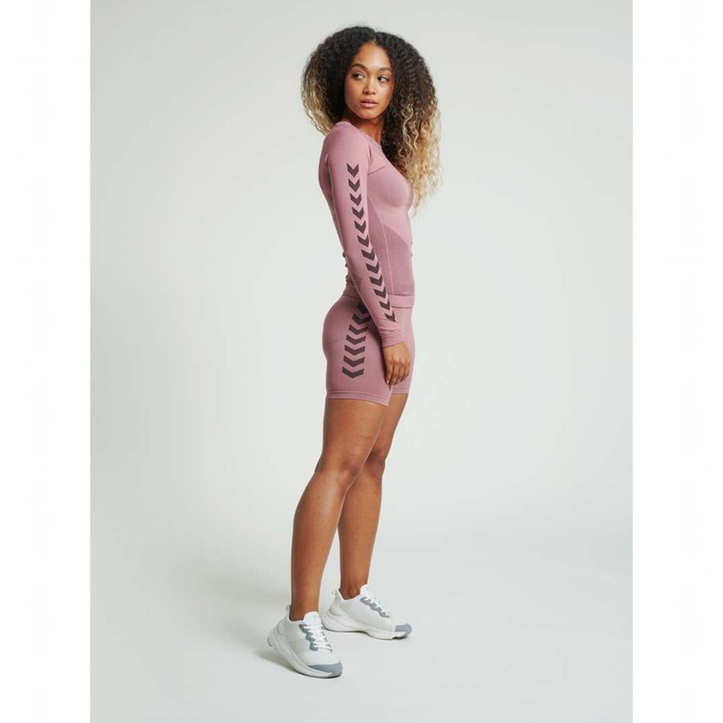 Hummel First Seamless Tr Sht Tigh W Kurze Hose Damen Rosa | 240231-180