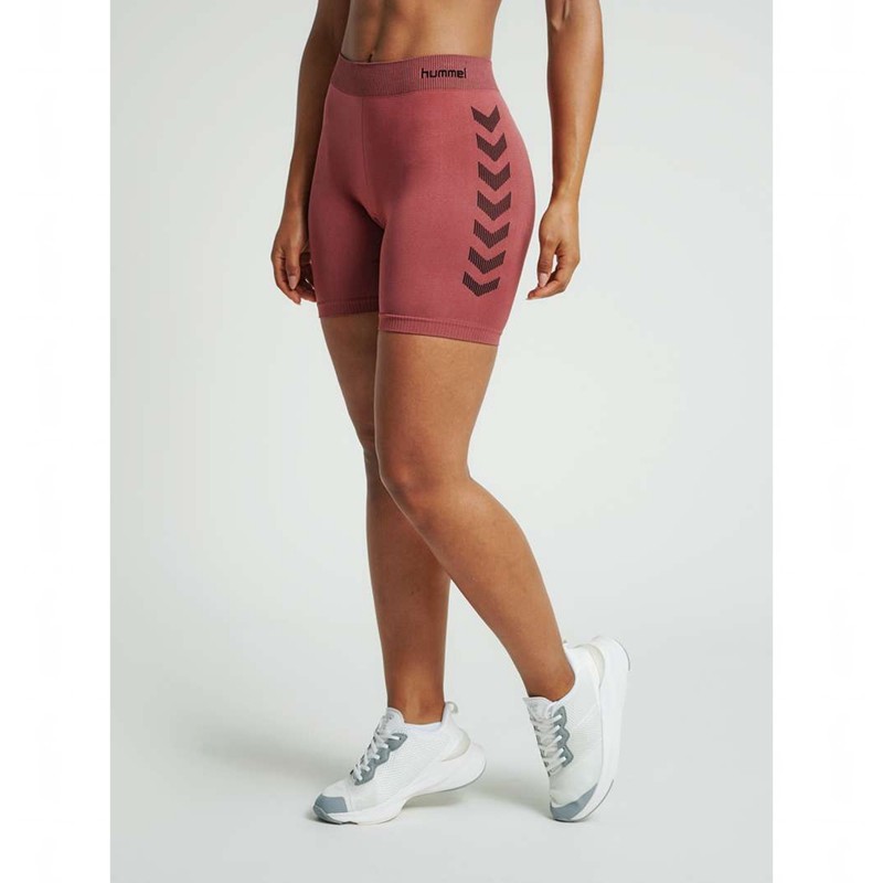 Hummel First Seamless Tr Sht Tigh W Kurze Hose Damen Rot | 265057-070