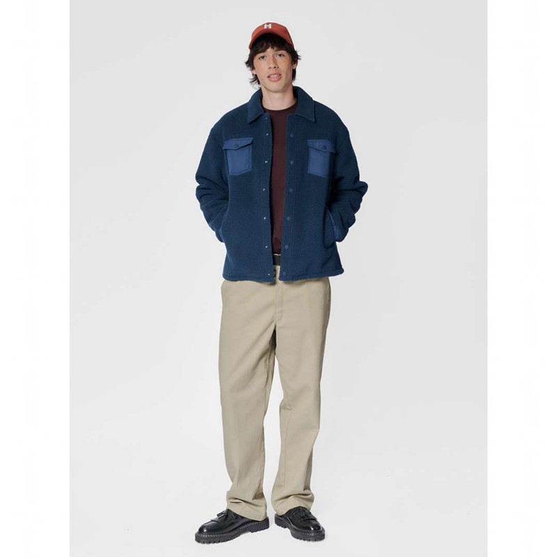 Hummel Fleece Overshirt Sportswear Eimer Hüte Herren Navy | 354934-623