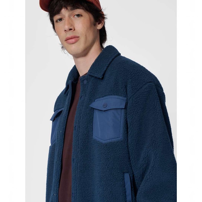 Hummel Fleece Overshirt Sportswear Eimer Hüte Herren Navy | 354934-623