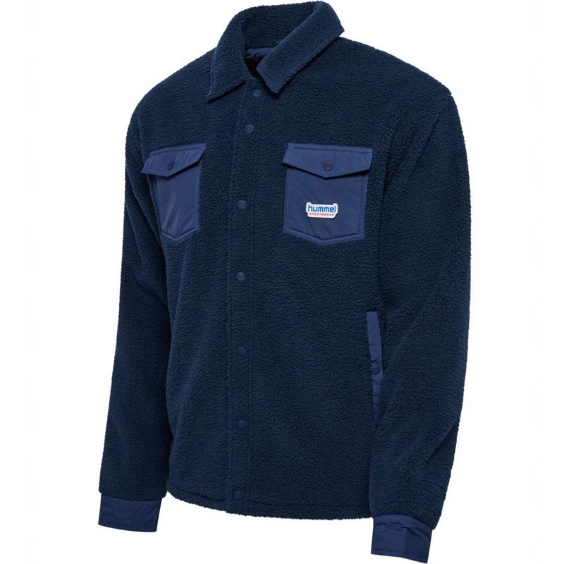 Hummel Fleece Overshirt Sportswear Eimer Hüte Herren Navy | 354934-623