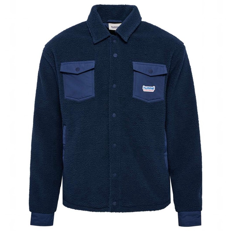 Hummel Fleece Overshirt Sportswear Eimer Hüte Herren Navy | 354934-623