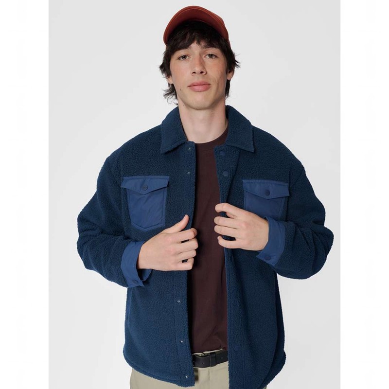 Hummel Fleece Overshirt Sportswear Eimer Hüte Herren Navy | 354934-623