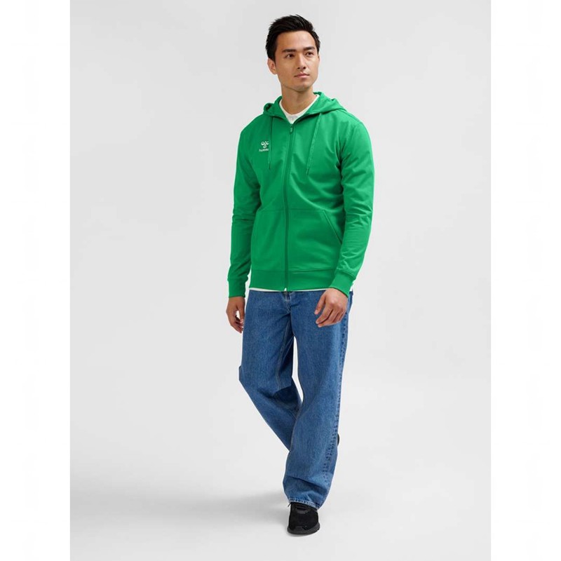 Hummel Go 2.0 Zip Hoodie Herren Grün | 096384-135