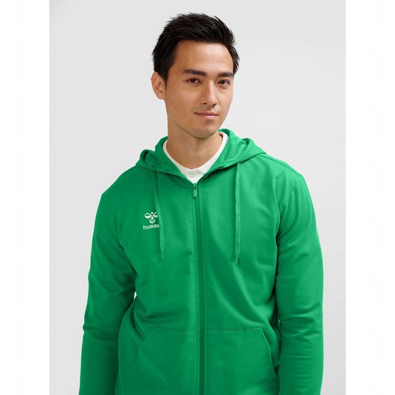 Hummel Go 2.0 Zip Hoodie Herren Grün | 096384-135