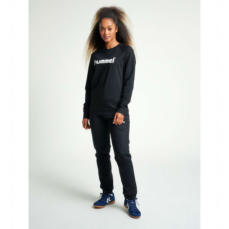 Hummel Go Cotton Logo Sweatshirts Damen Schwarz | 498009-404